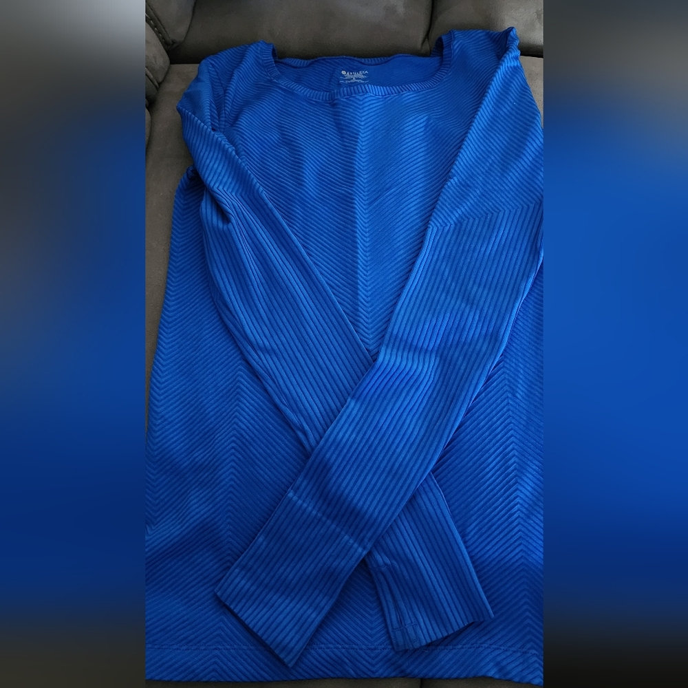 Athleta Vibrant Blue Textured Top